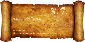 May Tünde névjegykártya